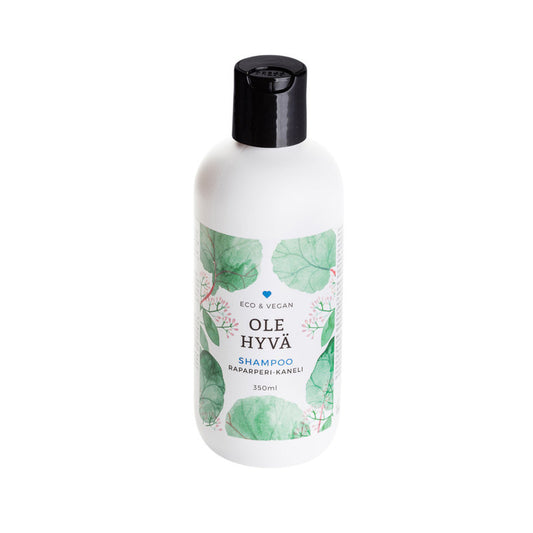 Ole hyvä luonnontuote shampoo raparperi kaneli